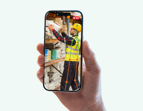 Photo of a hand holding a mobile phone showing the ai-enhanced tools