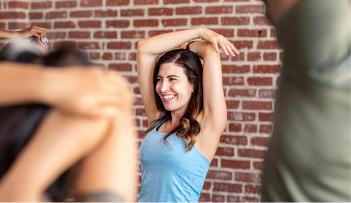 A woman doing stretching exercises